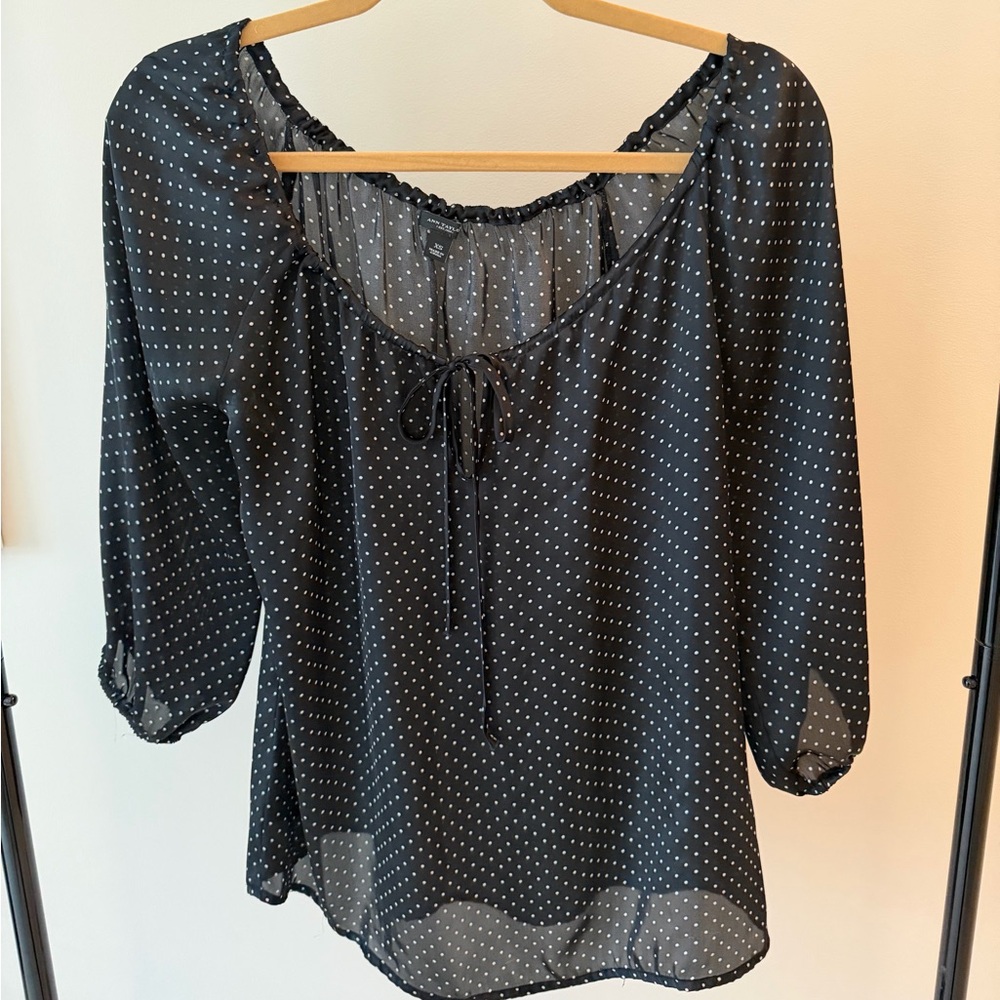 Black and White Polka Dot Blouse